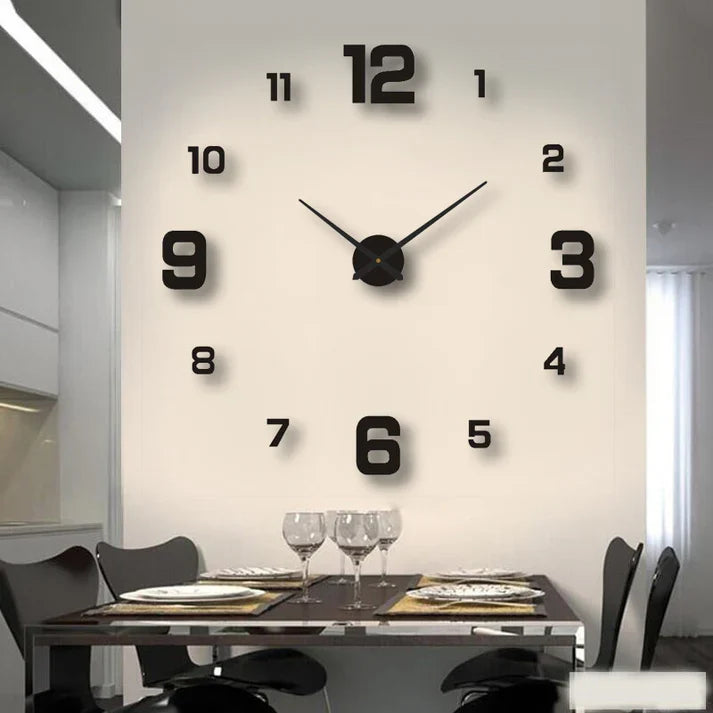 Acrylic Mute Large DIY Battery Operated Unique Wall Clock