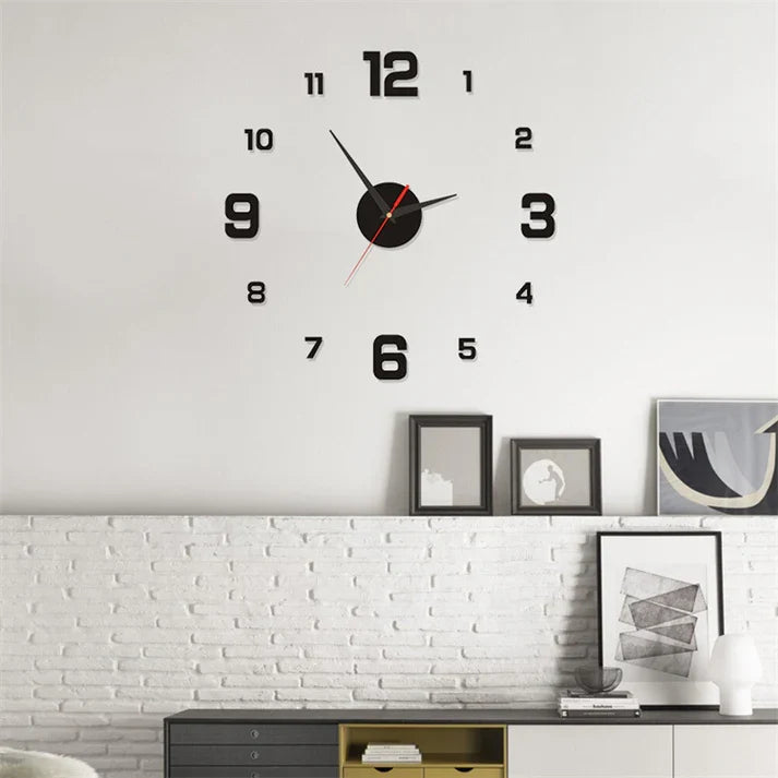 Acrylic Mute Large DIY Battery Operated Unique Wall Clock