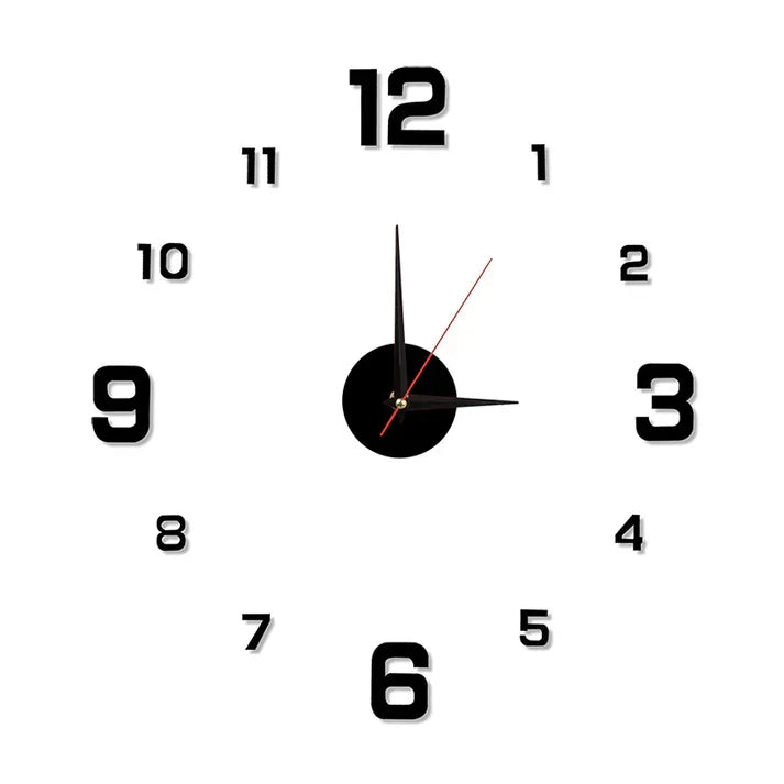 Acrylic Mute Large DIY Battery Operated Unique Wall Clock