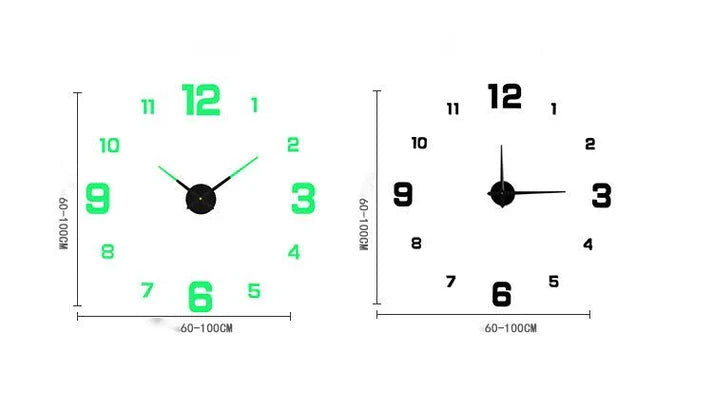 Acrylic Mute Large DIY Battery Operated Unique Wall Clock
