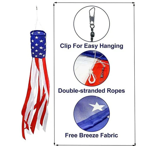 USA Flag Windsock for Outdoor Decoration