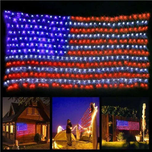 USA LED Flag For Decoration 420 LED String Waterproof Light