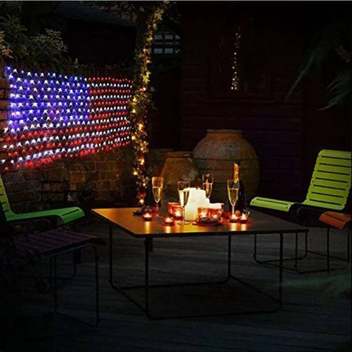 USA LED Flag For Decoration 420 LED String Waterproof Light