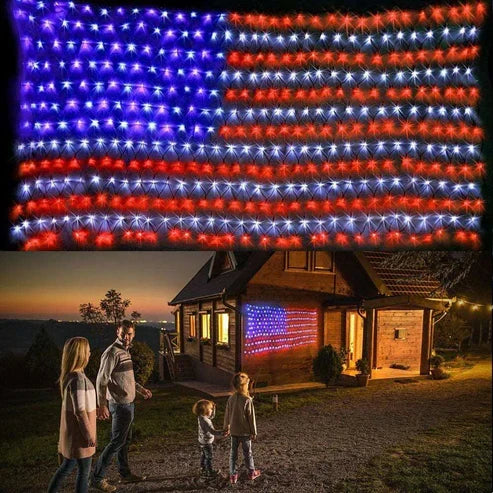 USA LED Flag For Decoration 420 LED String Waterproof Light