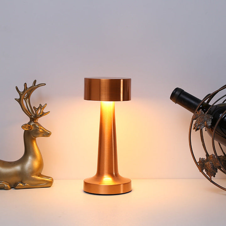 Vintage Metal Table Lamp USB Rechargeable LED Night Light for Restaurant and Home