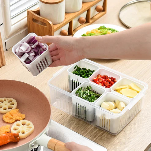 Refrigerator Green Onion Storage Box Airtight Compartment Vegetable Keeper