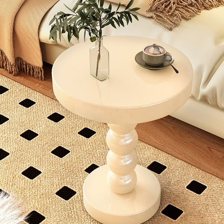 Vintage Solid Wood Round Bedside Side Table 3 Colors