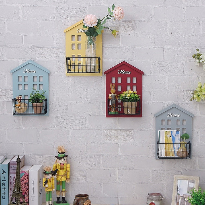 Vintage Wall Decorative Shelf with Fake Window Design