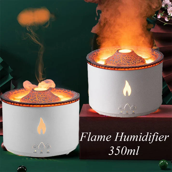 Oil Humidifier Volcano Aromatherapy Machine with Jellyfish Flame Effect