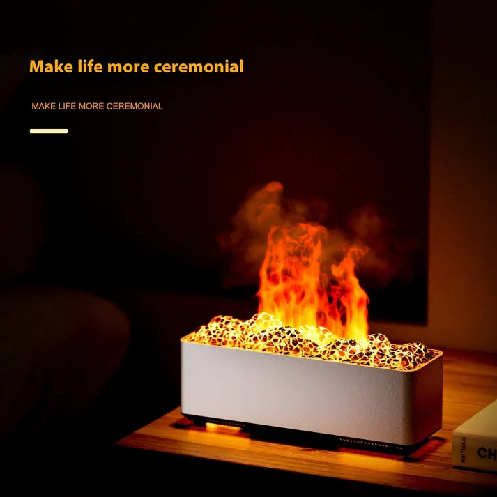 Volcano Aromatherapy Ultrasonic Air Humidifier Flame Effect Home Decor Diffuser