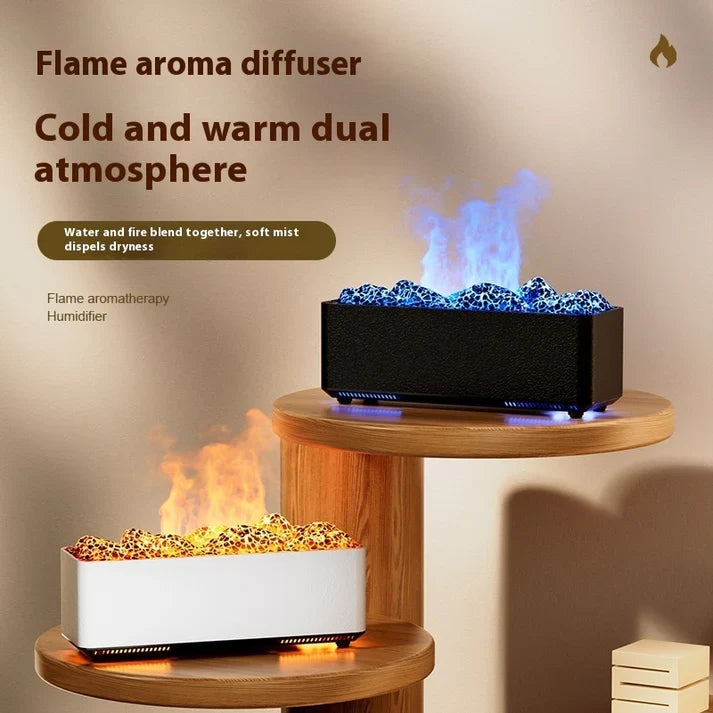 Volcano Aromatherapy Ultrasonic Air Humidifier Flame Effect Home Decor Diffuser