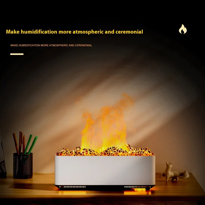 Volcano Aromatherapy Ultrasonic Air Humidifier Flame Effect Home Decor Diffuser