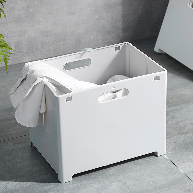 Wall Mounted Laundry Hamper with Shelf Space Saving White and Grey