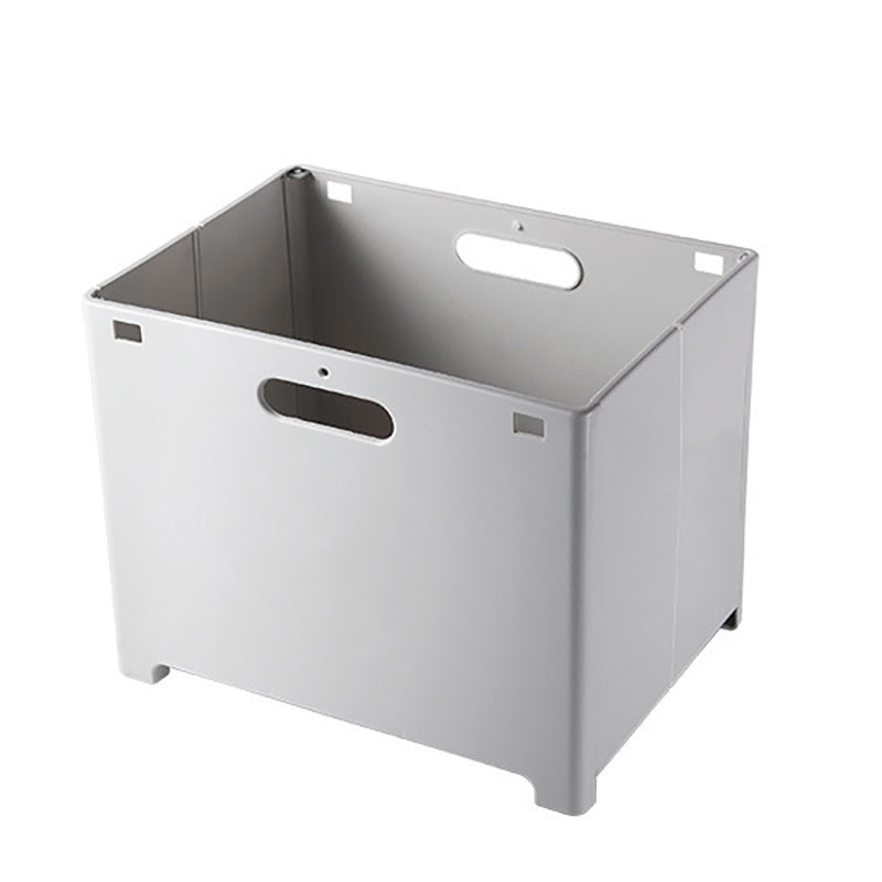 Wall Mounted Laundry Hamper with Shelf Space Saving White and Grey