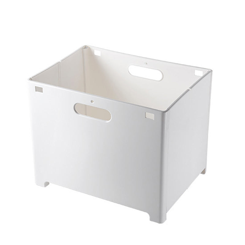 Wall Mounted Laundry Hamper with Shelf Space Saving White and Grey
