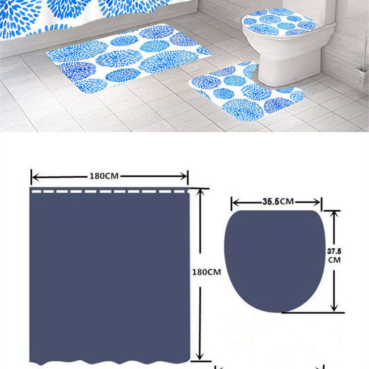 Watercolor Shower Curtain Artistic Nature Print Waterproof Polyester 71x71