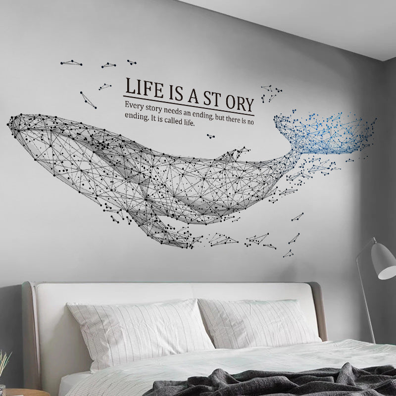 Whale Wall Sticker – Peel and Stick PVC Wall Panels | Waterproof Modern Wall Murals