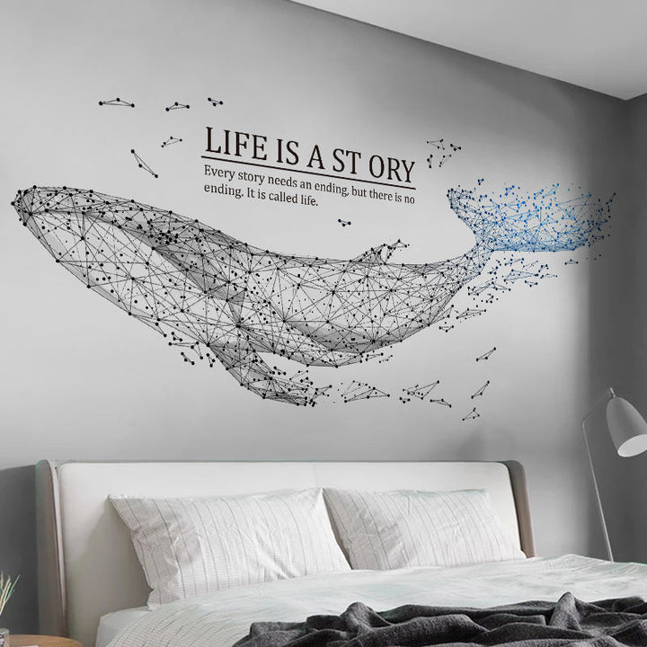 Whale Wall Sticker – Peel and Stick PVC Wall Panels | Waterproof Modern Wall Murals