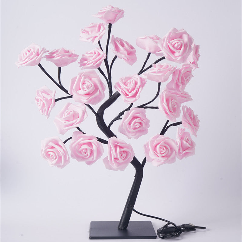 Fiber Optic Flower Tree Night Light USB LED Bonsai Lamp for Room Decoration and Gifting