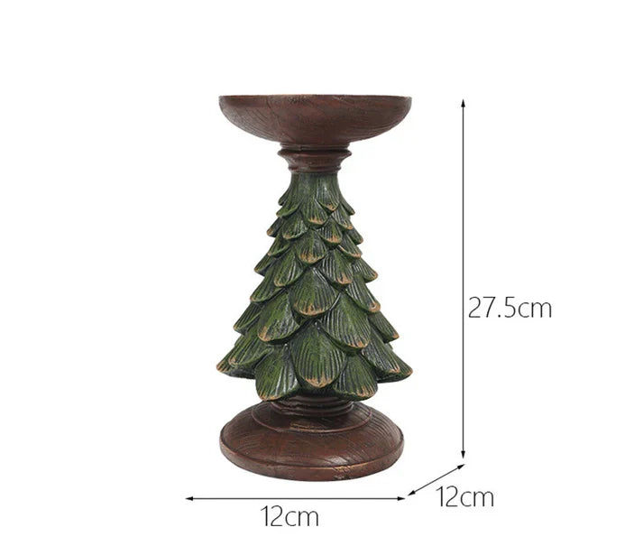 Christmas Tree Resin Candle Holder - Decorative Holiday Candlestick in Small, Medium and Large