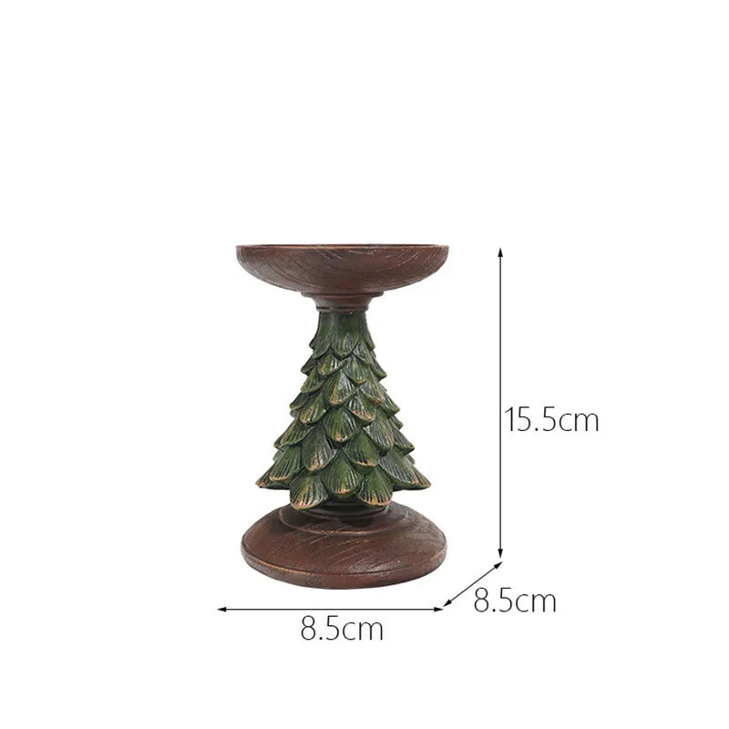Christmas Tree Resin Candle Holder - Decorative Holiday Candlestick in Small, Medium and Large