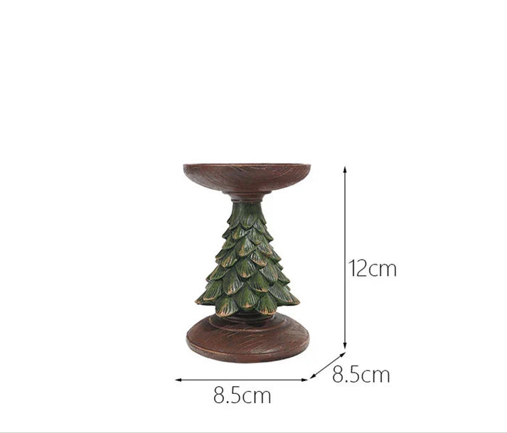 Christmas Tree Resin Candle Holder - Decorative Holiday Candlestick in Small, Medium and Large