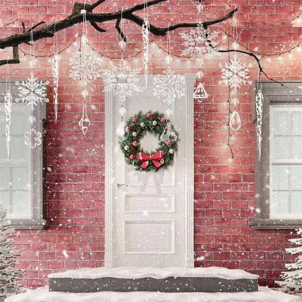 Hanging Acrylic Ice Strip Snow Ceiling Xmas Pendants Snow Ceiling Decorations